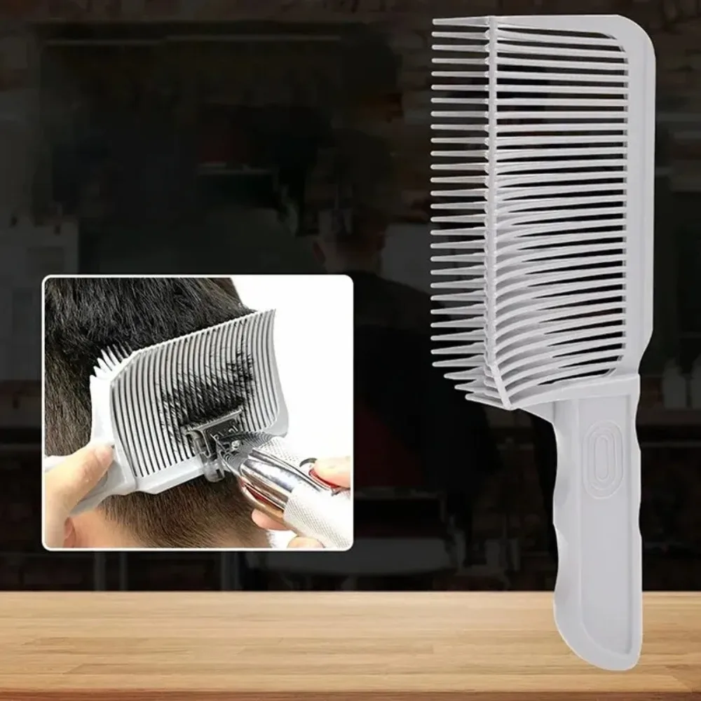 【Vendas quentes】 Novo pente clipper estilo masculino pente de cabelo plano curvo em forma de v pente de barbeiro posicionamento gradiente desembaraçar cabelo magia