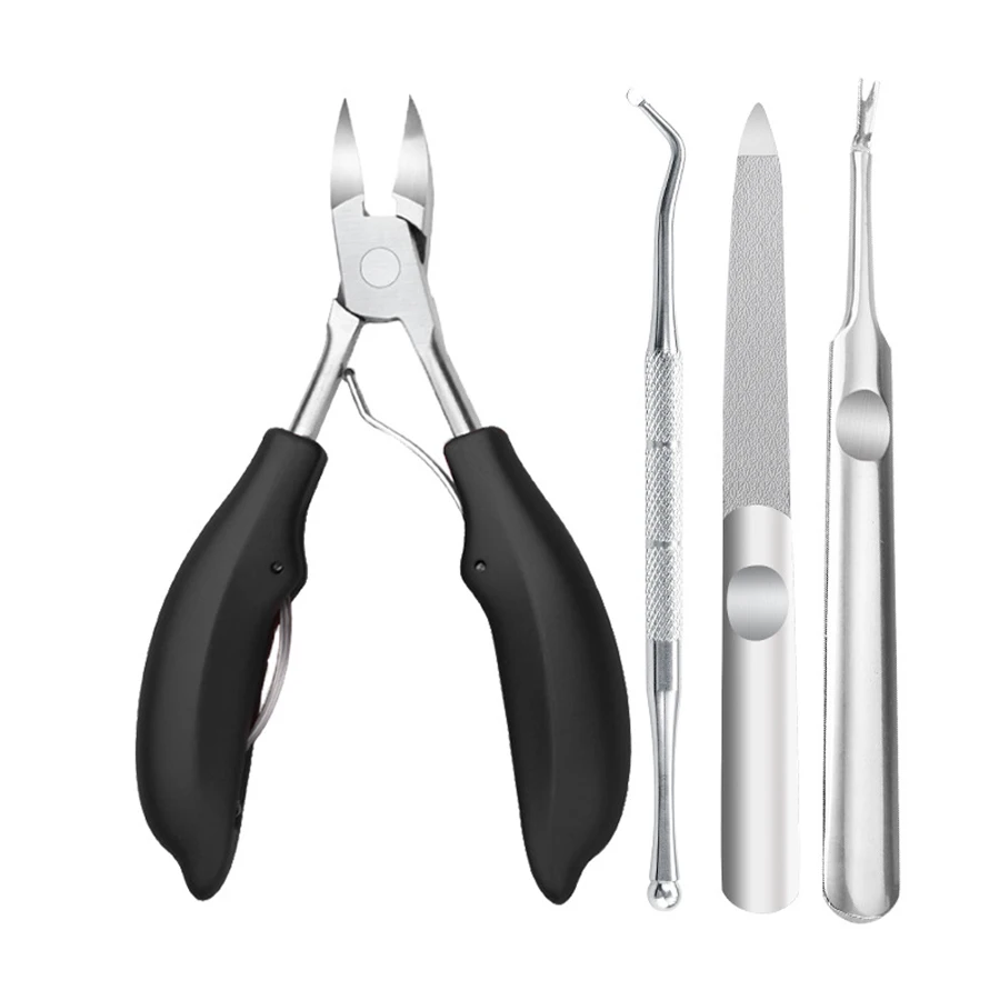Herramienta de pedicura para uñas gruesas y encarnadas, kit de cortaúñas para pies, herramienta para el cuidado de uñas con hoja curva súper afilada de acero inoxidable