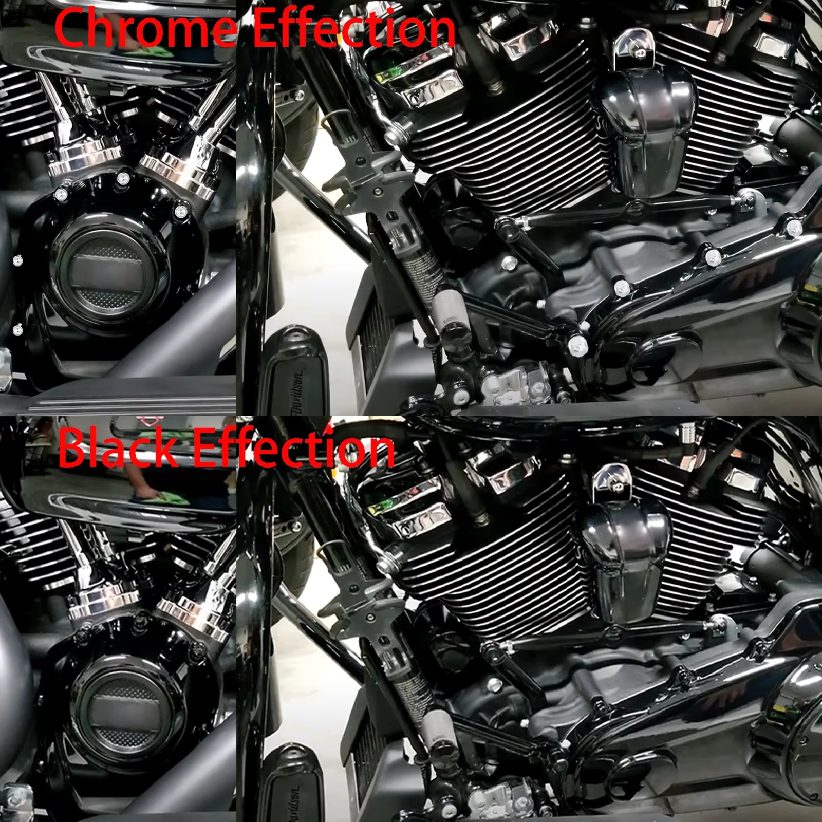 オートバイ 60 個エンジンボルトネジキャップ保護カバーブラック/クロームハーレーソフテイル 18-21 ツーリングロードエレクトラグライド 17-2021