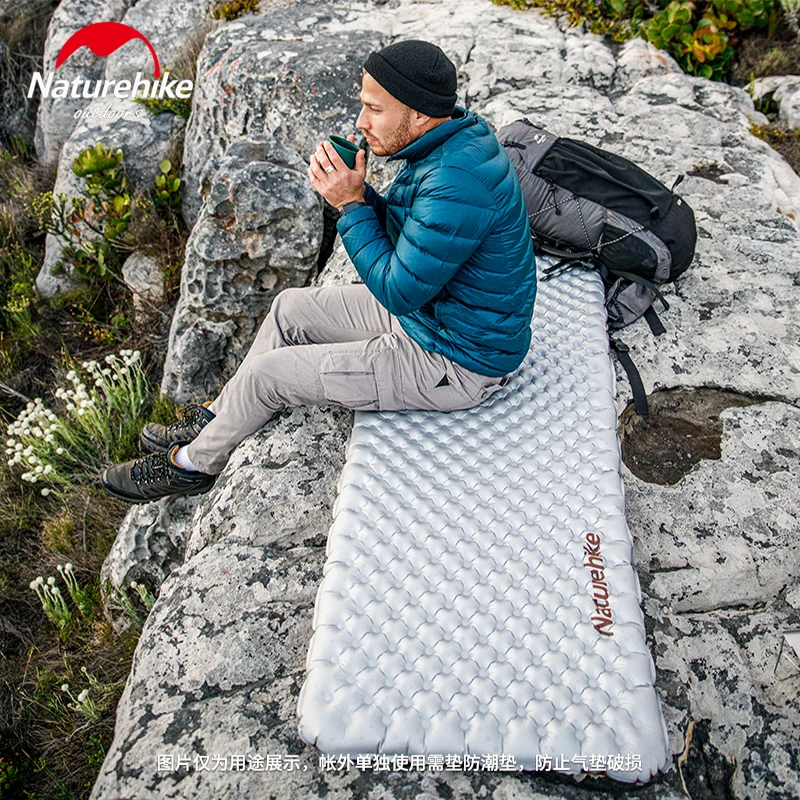 Naturehike-colchón inflable R5.8, cojín de aire con aislamiento térmico para senderismo, cama para dormir al aire libre, esterilla plegable ultraligera