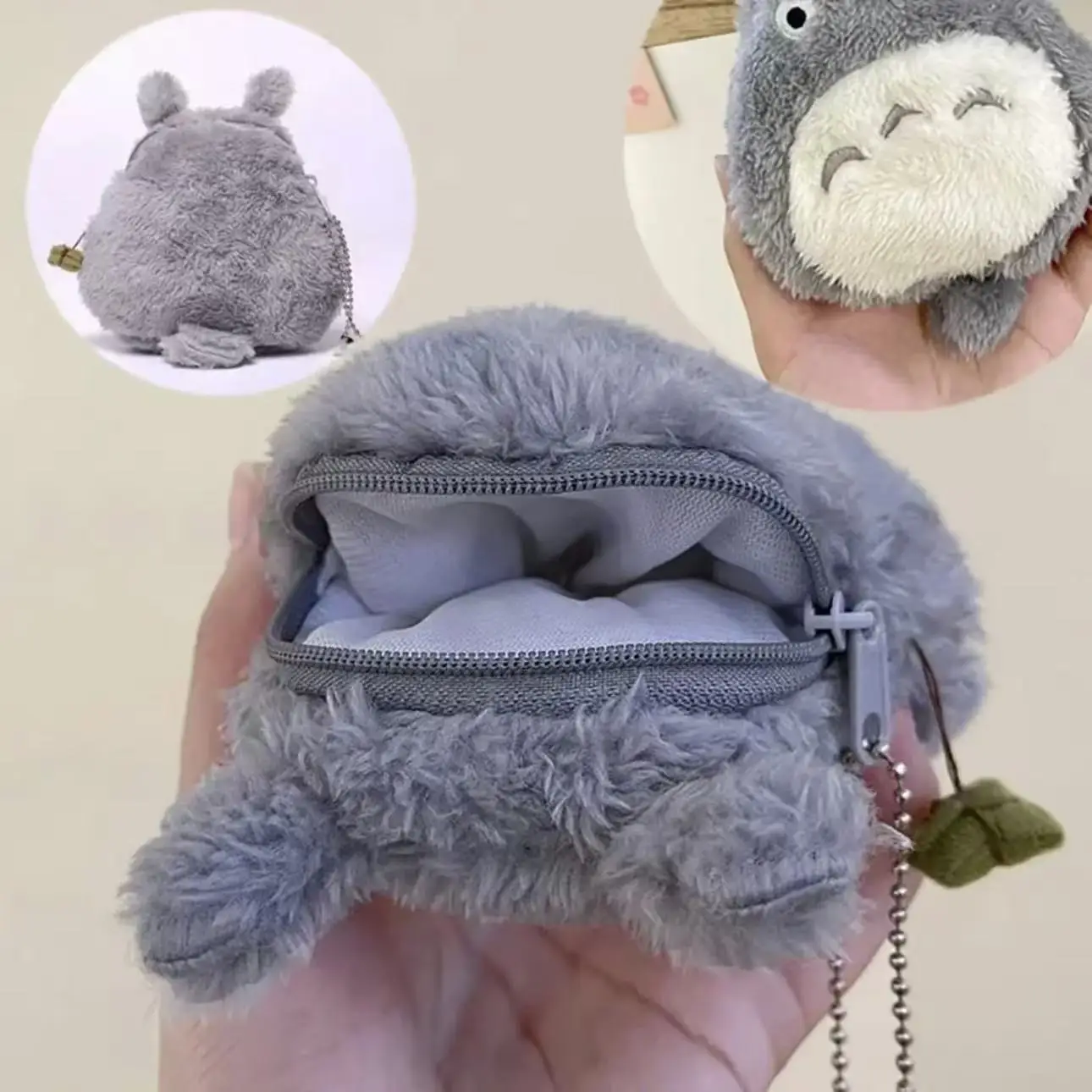Portamonete Anime Cute Cat Portafoglio piccolo con cerniera morbida in peluche per bambini Adolescenti Ragazze Donne Cavi dati Kawaii Borsa per auricolari Custodia per chiavi