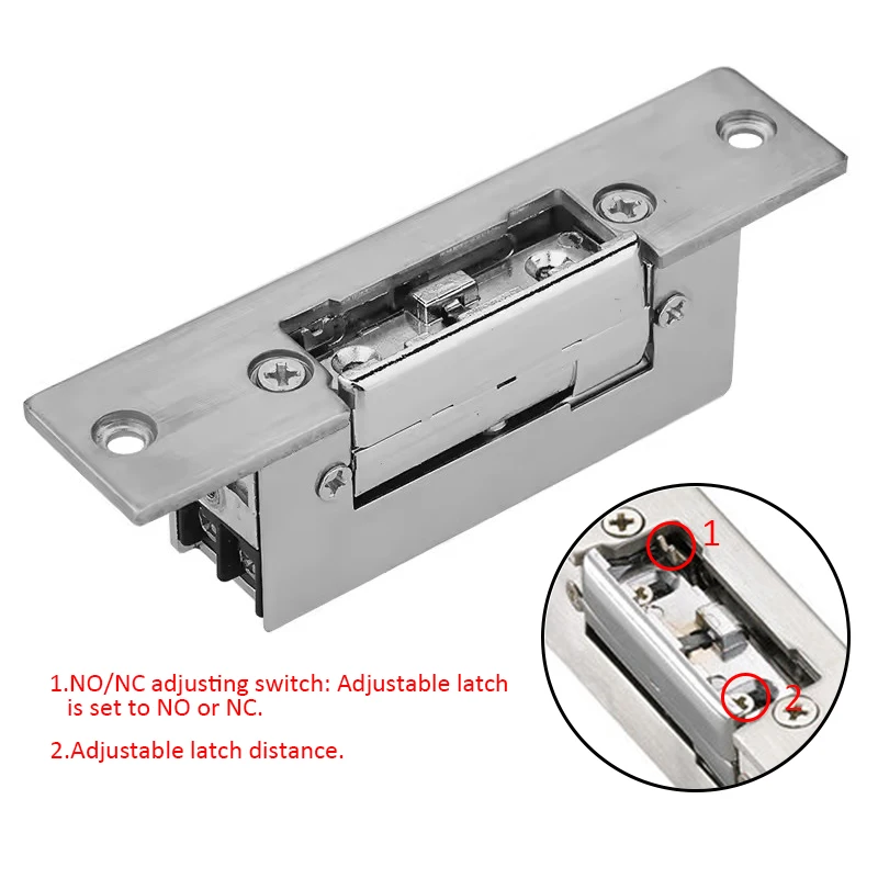 EU Electric Strike Door Lock Electronic For Access Control System New Fail Secure Stainless Door 12V DC Fail-Secure NO NC Lock
