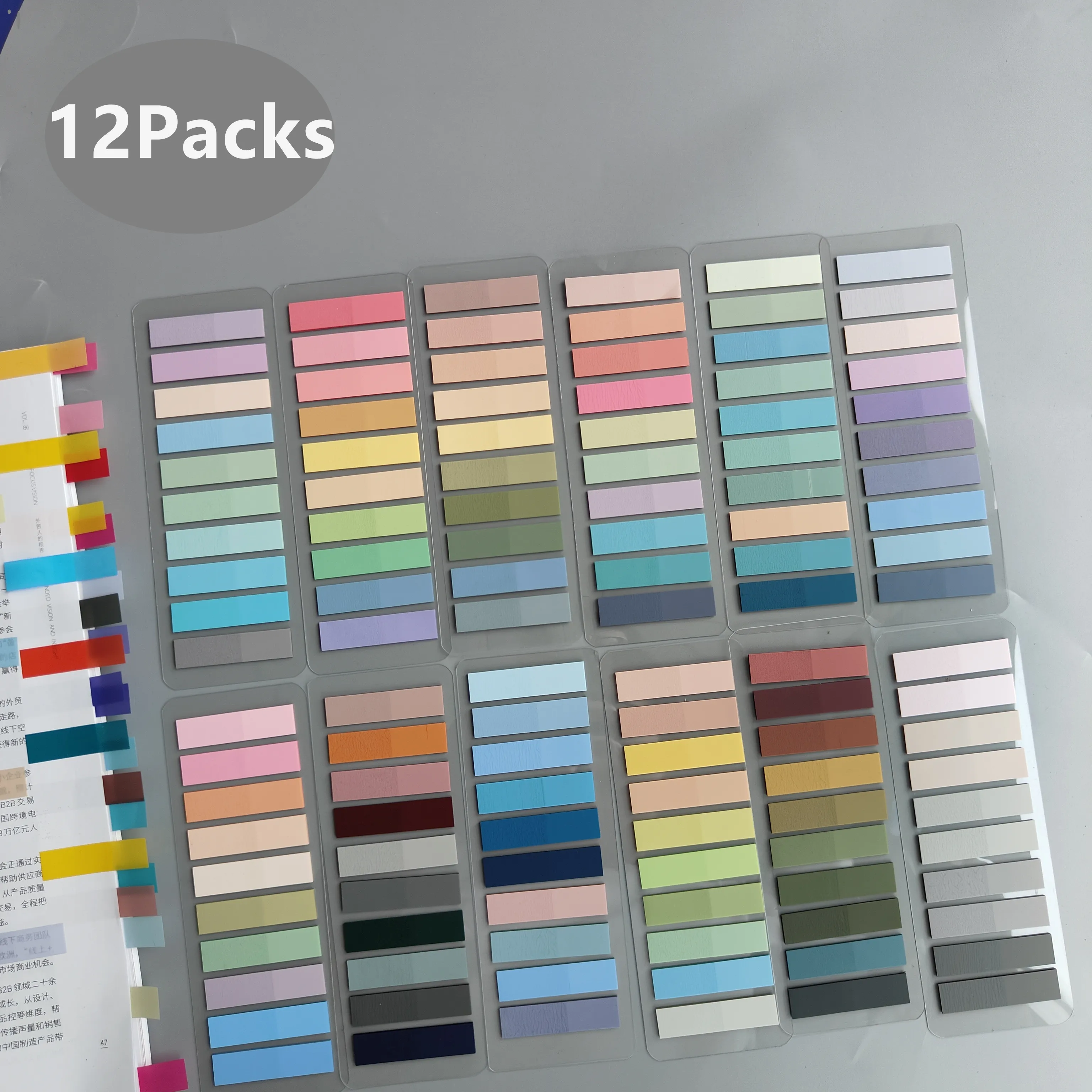 12Packs/Set Transparent Sticky Notes Self-Adhesive BookMarker Annotation Reading Book Clear Tab Posted It Kawaii Cute Stationery