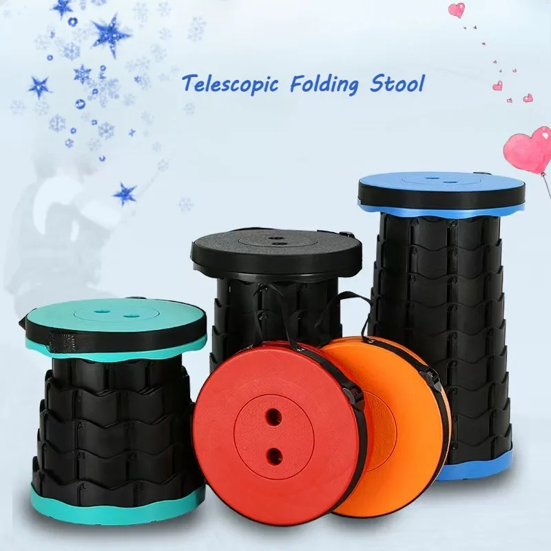 1PC Outdoor Camping BBQ ตกปลาเก้าอี้พับแบบพกพามือถือเก้าอี้พับแรงโน้มถ่วงปรับพับสตูลพลาสติก