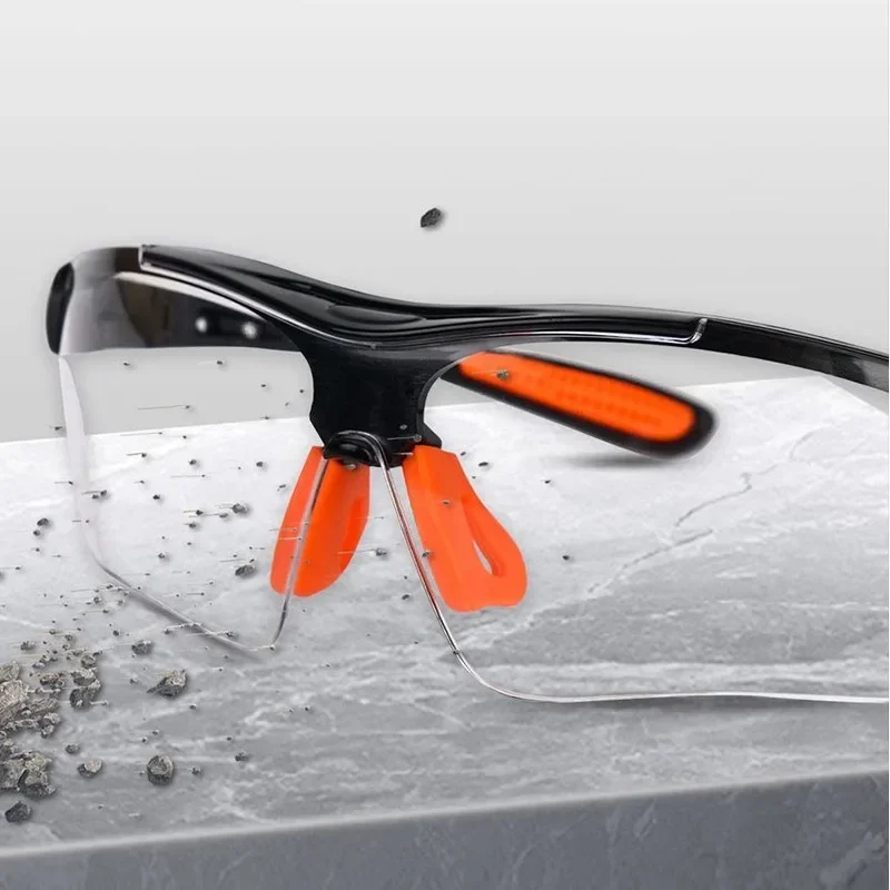 2 ชิ้น Clear Eye ทรายป้องกัน Windproof ความปลอดภัยแว่นตาขี่ Vented แว่นตาทํางานห้องปฏิบัติการ Safety Goggle แว่นตาแว่นตา