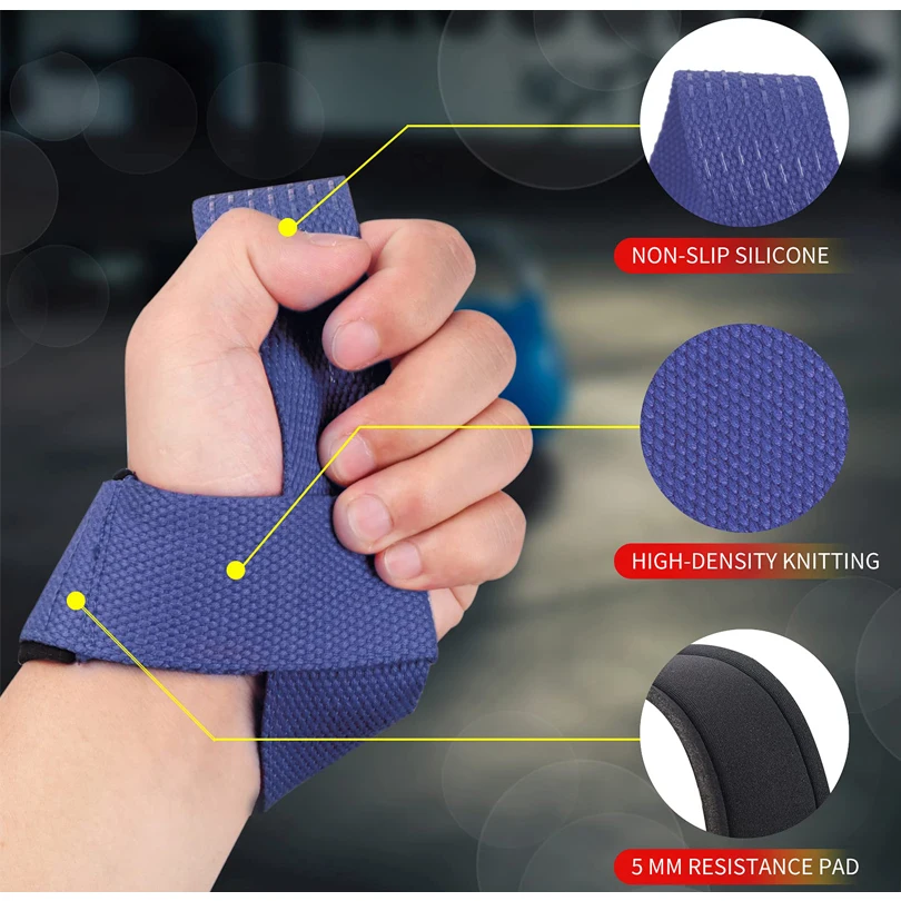 สายรัดยกน้ําหนัก Dropshipping 1 คู่ยกข้อมือ Anti-SLIP ซิลิโคน Strength Training STRAP Hand Grips สายรัดข้อมือ