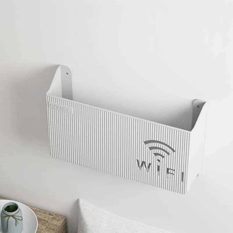 Prateleira de armazenamento para roteador wi-fi sem fio, caixa organizadora de plástico abs para pendurar na parede, cabo de alimentação, pulseira, decoração de casa, novo