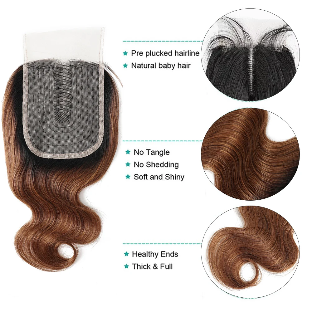 4x1 Hd Lace Closure Ludzkie Włosy Body Wave Przedziałek na Środku 10-20 Cali Naturalny Czarny Ciemny Brąz Ombre Brąz Remy Ludzkie Włosy Lace Closure