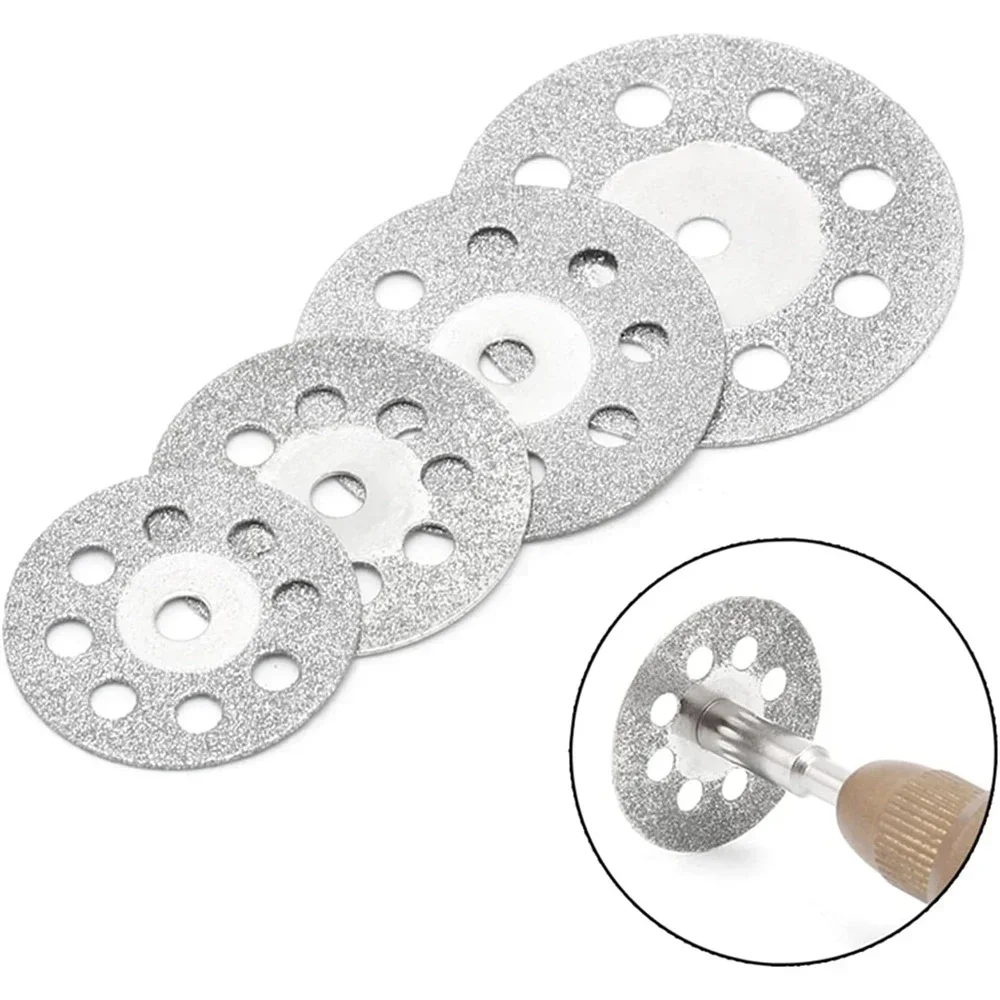 12pçs 22mm disco de corte de diamante 3mm mandril de rebolo para corte de metal ferramenta rotativa peças de moedor elétrico