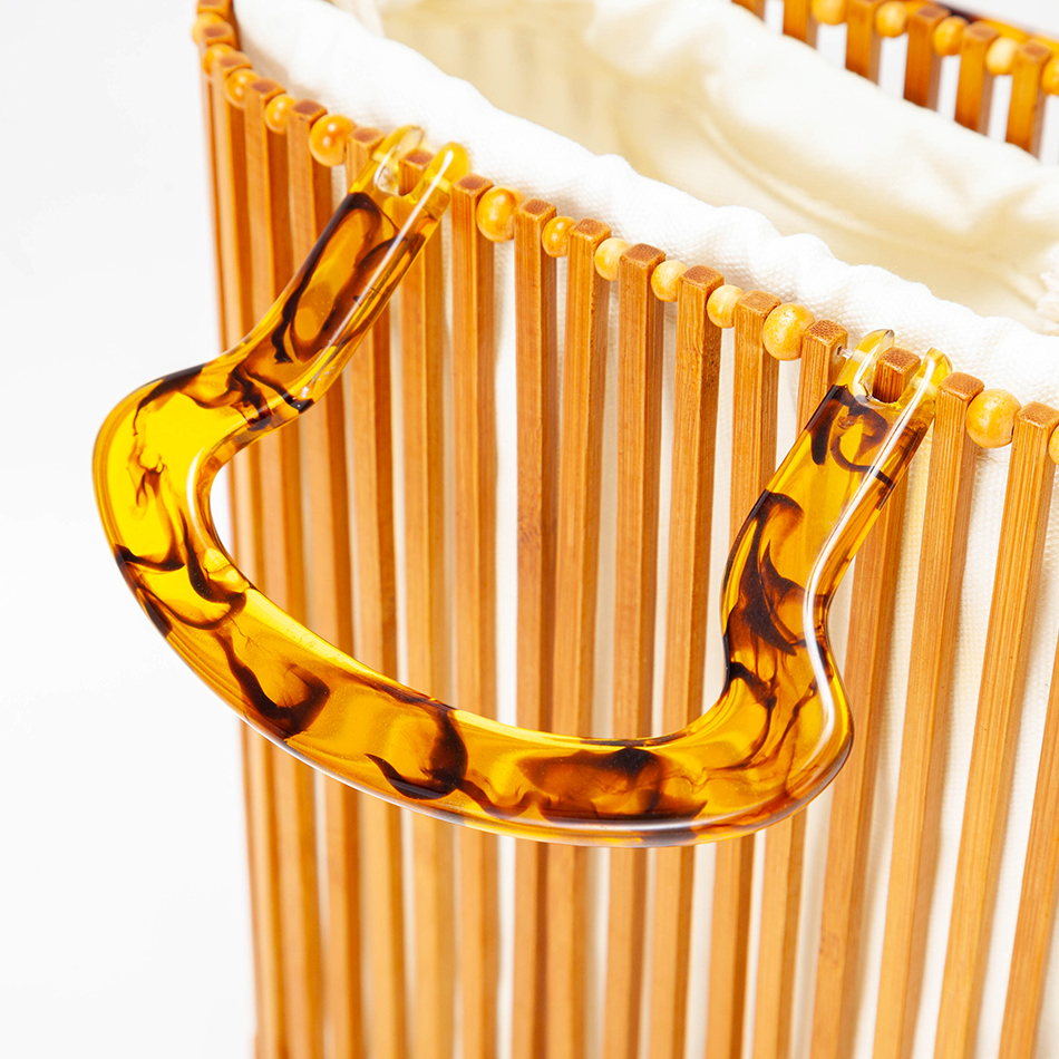 กระเป๋าชายหาดบาสเก็ตทอแบบวินเทจของผู้หญิงกระเป๋าถือคริลิคฉลุลายสำหรับกลางวัน2022โบฮีเมียนวันหยุด