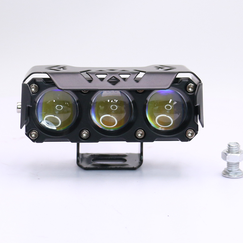 Foco LED para motocicleta, luces antiniebla de haz alto/bajo de doble Color para coches, camiones, SUV, UTV, 12V, 24V, mini lente, luz de conducción