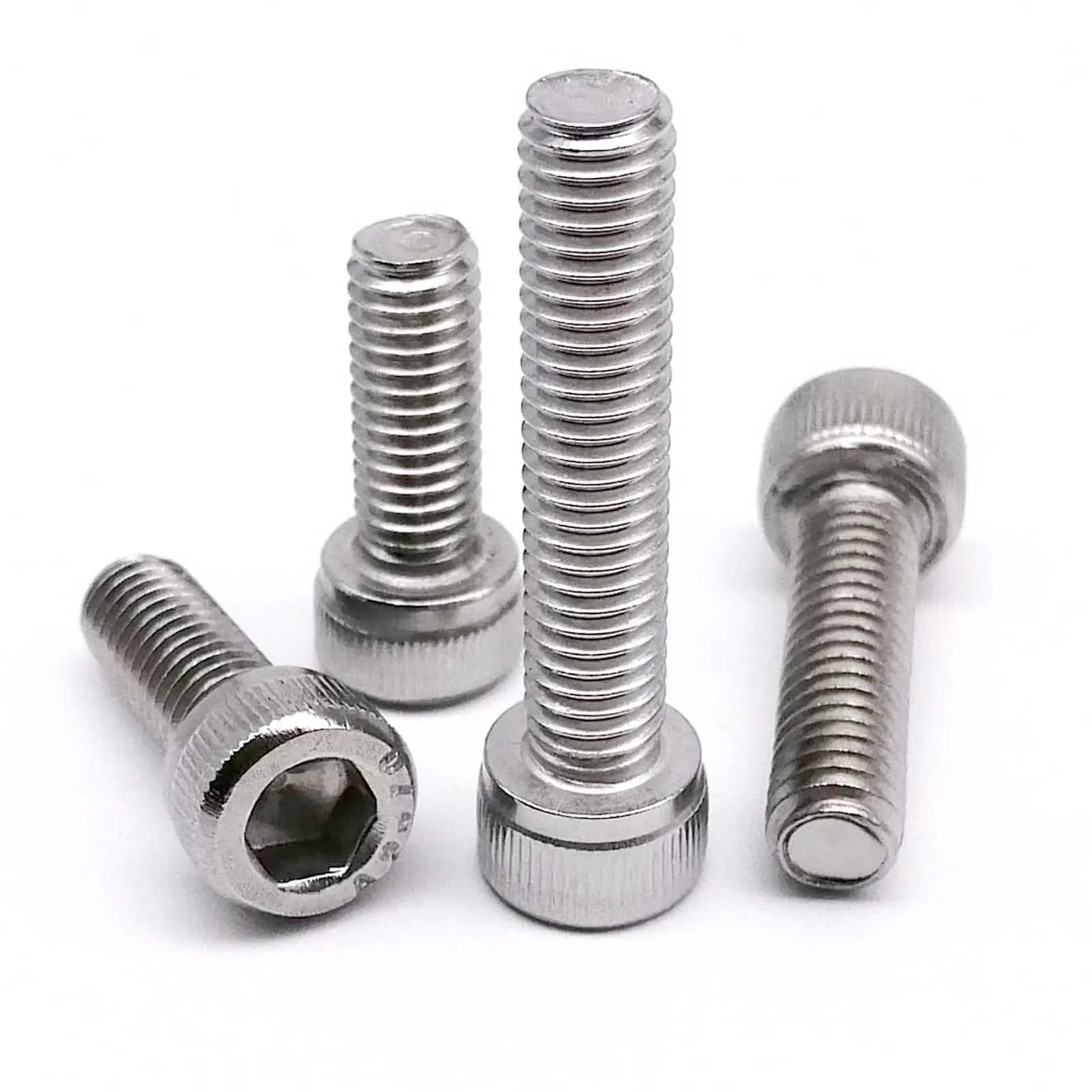 100/50/20/10pcs M2 M2.5 M3 M4 M5 M6 M8 Allen Hexagon Hex ซ็อกเก็ตหัวสกรู Bolt ความยาว 4-60 มม.DIN912 A2 304 สแตนเลส