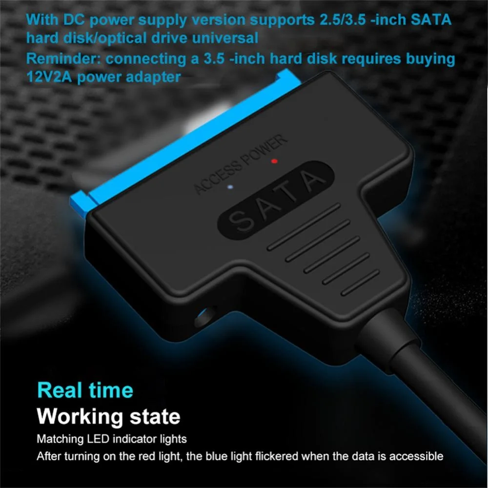 Cable SATA a USB 3,0/2,0 de hasta 6 Gbps para disco duro externo HDD SSD de 2,5 pulgadas, adaptador SATA 3 de 22 pines, Cable USB 3,0 a Sata III
