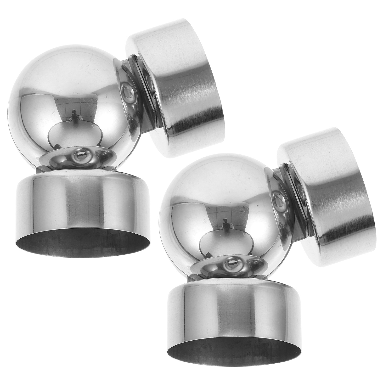 2Pcs Stainless Steel Stair Handrail End Caps Round Wear Resistant Handrail End Covers for Staircase Wood Plastic Replacement