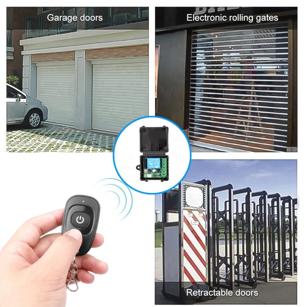 Módulo de relé receptor EV1527, interruptor de Control remoto inalámbrico para puerta de garaje, lámpara de luz de Motor, bricolaje, 433MHz, cc 12V, 1 canal