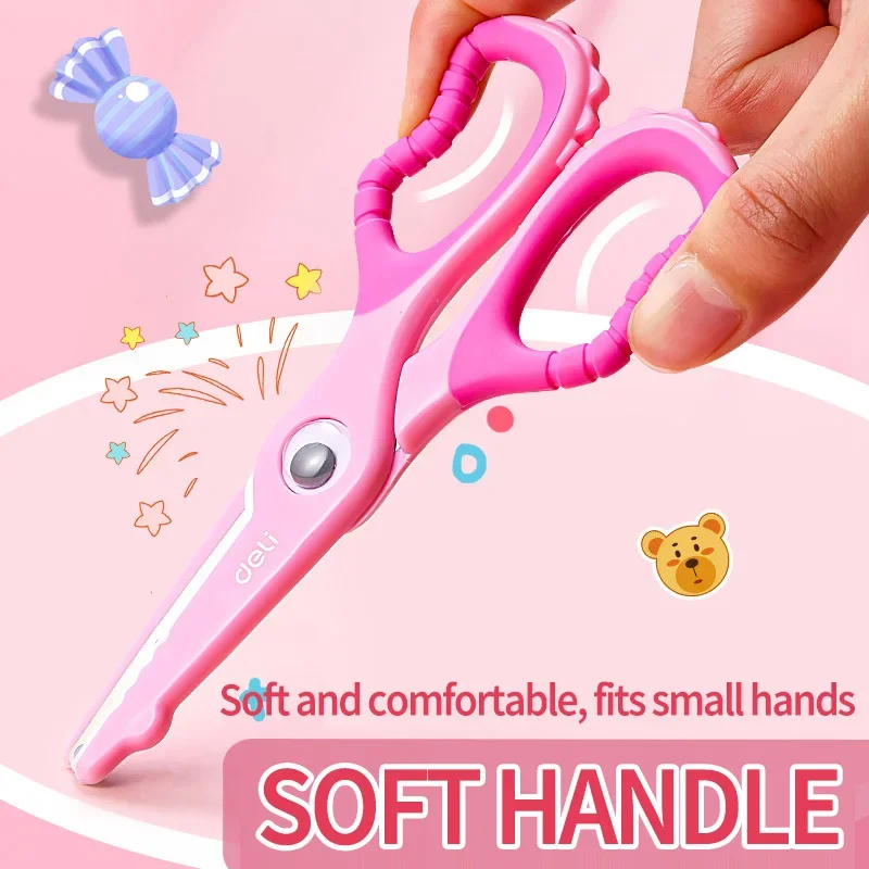 델리 만화 안전 가위 어린이를위한 DIY 귀여운 공예 종이 가위 학교 문구