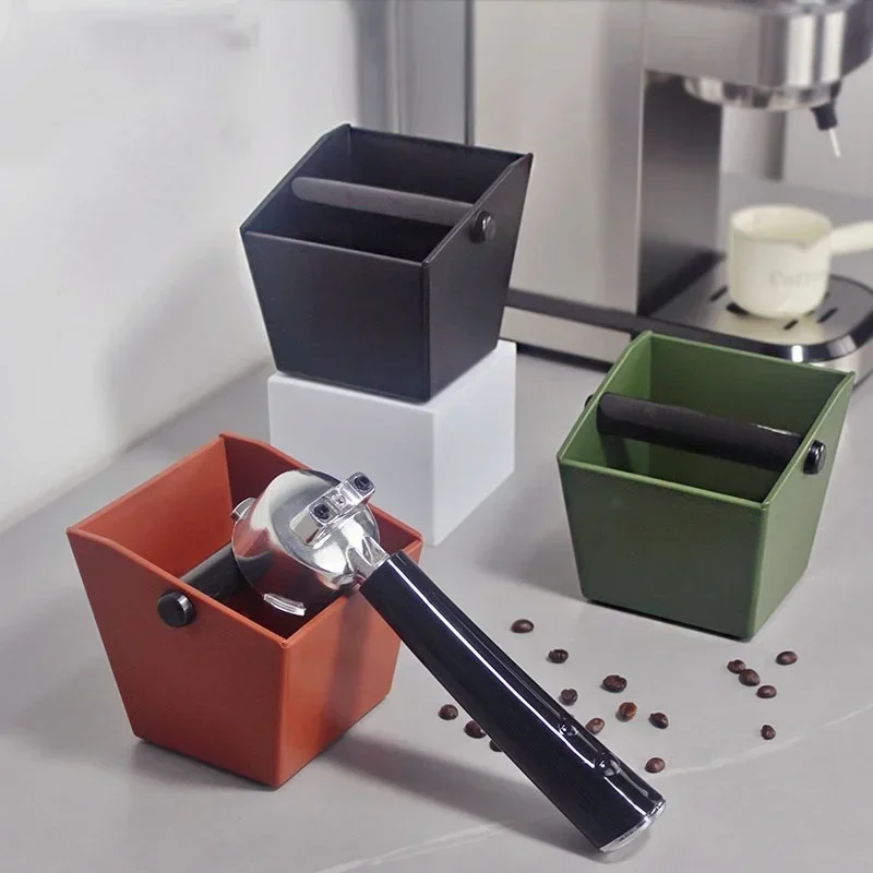 Dump Bin Bucket Anti Slip Espresso Coffee Grounds Container Coffee Knock Box Powder Beveled Coffee Grind Bin Coffee Waste Bar