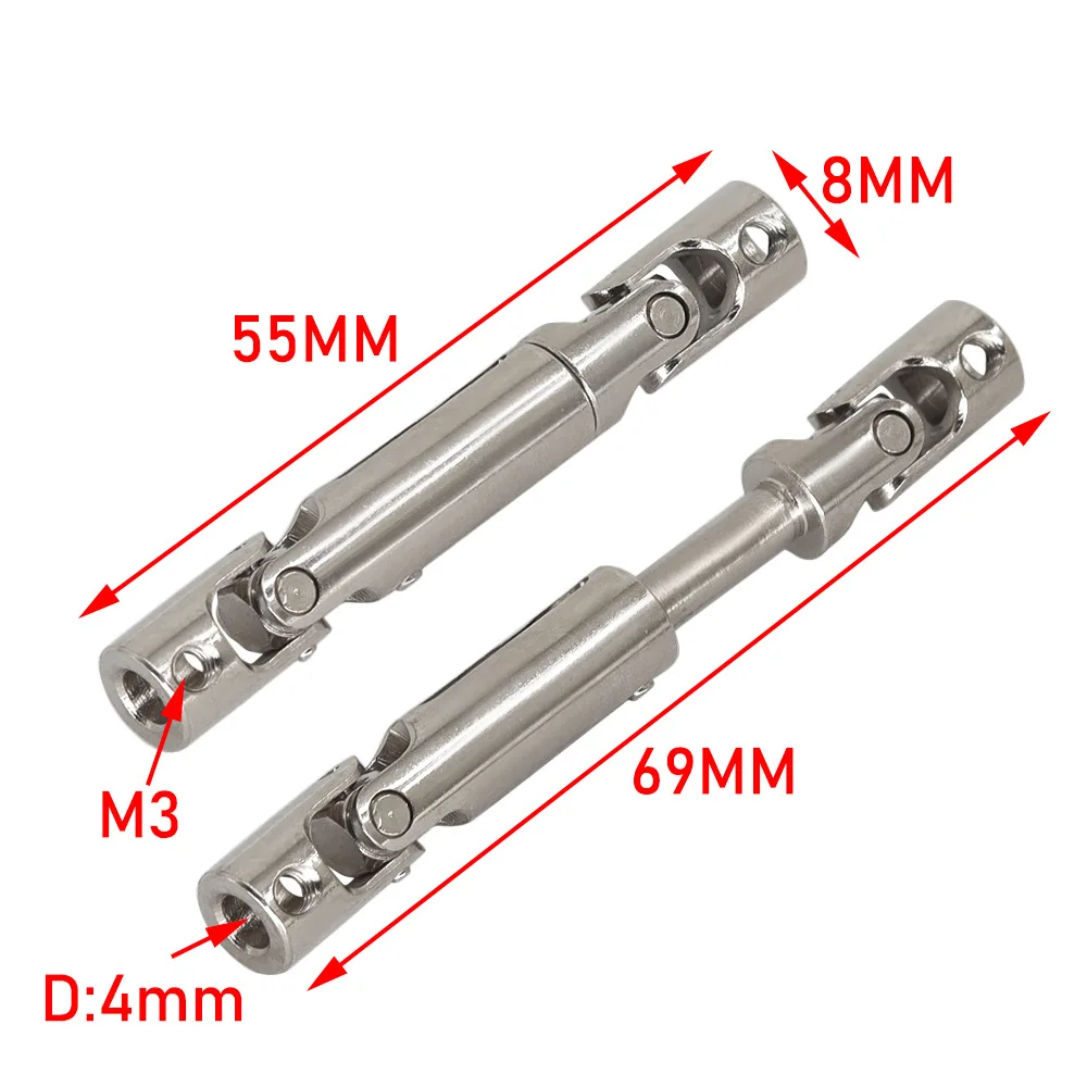 2 Chiếc Kim Loại Ổ Trục Driveshaft Cho WPL C14 C24 C34 MN D90 D91 D96 D99 D99S MN90 MN98 MN99S xe Đua Nâng Cấp Phần Accessorie