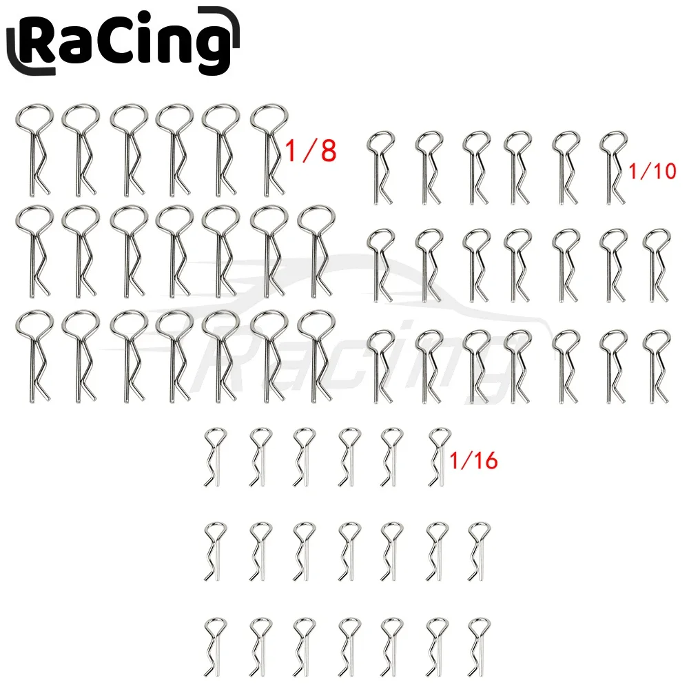 20/50 1/8 1/10 1/12 1/14 1/16 1/18 RC Car Body Shell R Clips Bodyshell Pin Metal Body Shell Clip Pin Buggy camión accesorios de juguete