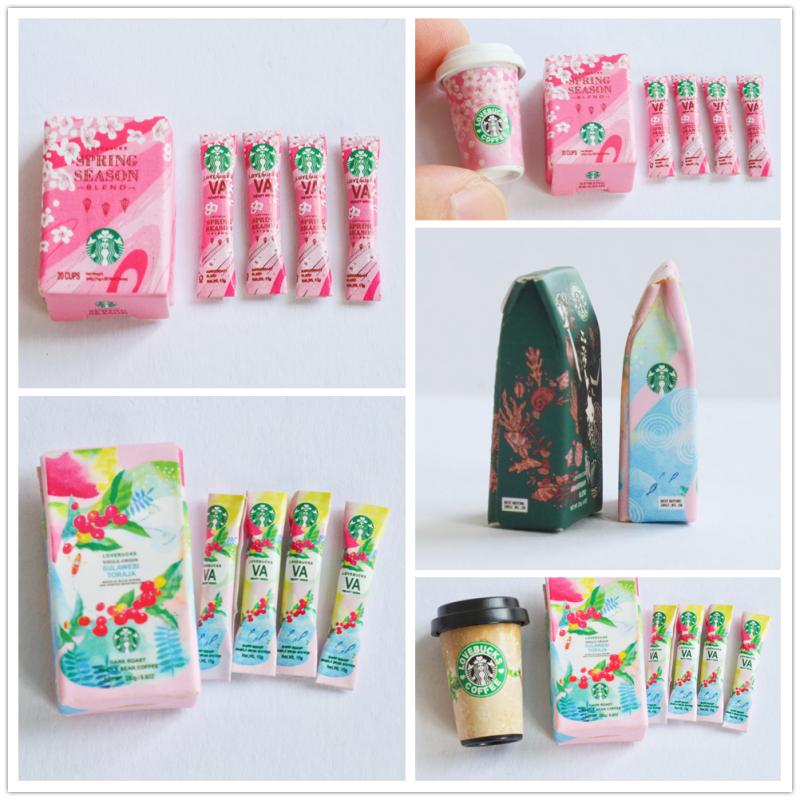 Nuevo 1/6 1/12 escala casa de muñecas miniatura bebida de café para Blyth OB11 BJD juguetes accesorios DIY pendiente