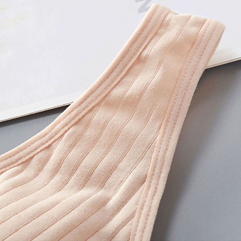 Хлопковый бюстгальтер для кормления для беременных, мягкий ребристый дышащий бюстгальтер без косточек с передним отверстием, одежда для беременных и кормящих мам