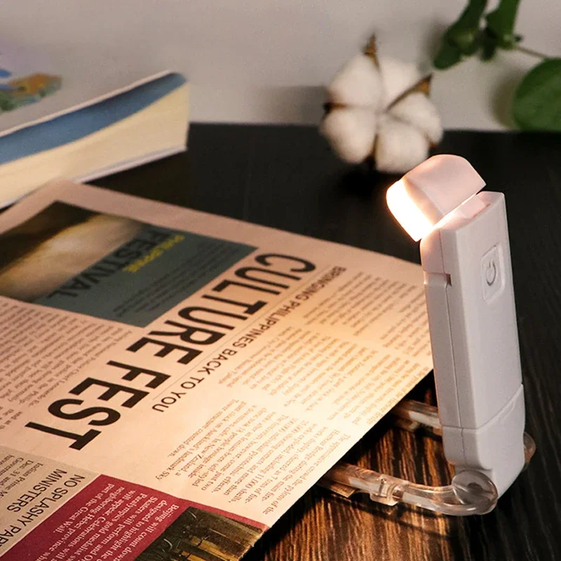 Nouveau USB Rechargeable pliant Portable lecture livre lumières Protection des yeux 3 couleurs de lumière luminosité réglable lampe de nuit