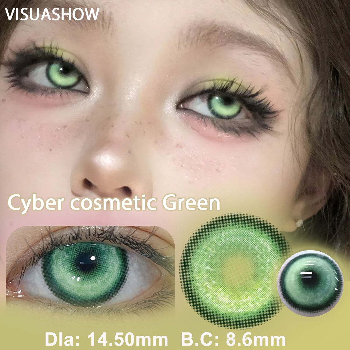 VISUASHOW Cyber Cosplay lentes de contacto de Color 2 uds Amine lentes de Color lindo medio anual Moco Jelly lentes de contacto de colores suaves para ojos