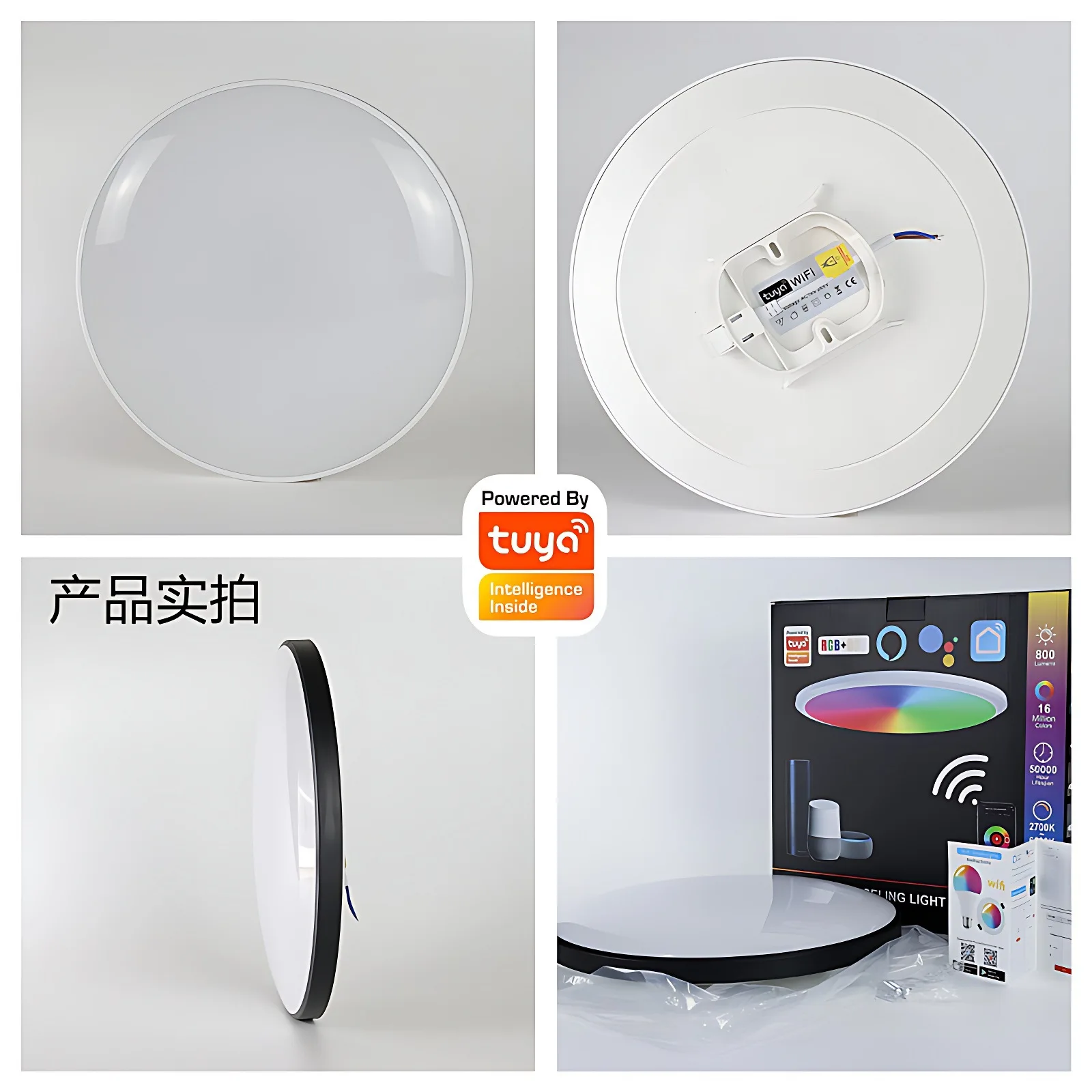 Tuya Smart WiFi Bluetooth Plafoniera a LED AC85-265V 24W RGB WW CW Lampada da soffitto rotonda Vita intelligente APP Alexa Geogle Controllo vocale