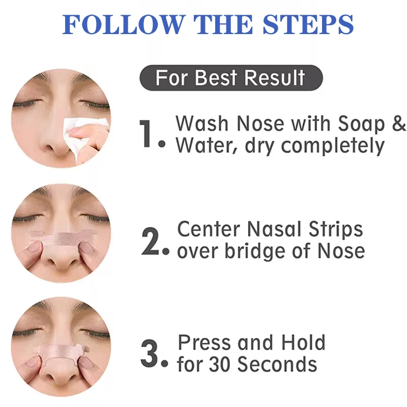 100/200/300pcs Breath Nasal Strips Right Way Stop Snoring Anti Snore Nose Strip Easier Better Breathing Good Sleeping Patches