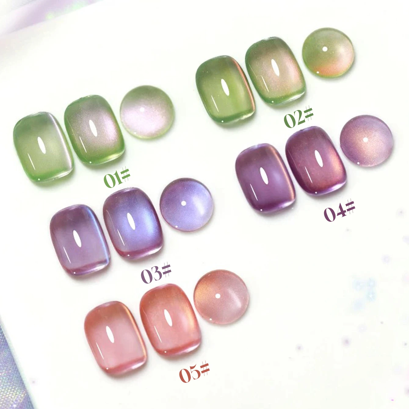 1/6PCS SS25 캣 아이 젤 폴리쉬 유리 구슬 및 크리스탈 포함, 5가지 색상 살롱 DIY 네일 용품 키트 프로 네일 매니큐어용