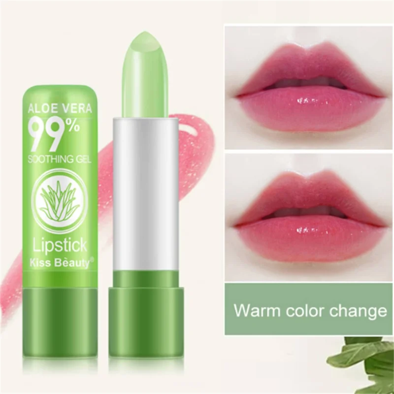 1pc feuchtigkeit spendende Aloe Farbwechsel Lippenstift langfristig feuchtigkeit spendende und feuchtigkeit spendende Lippenstift Lippen farbe Lippen pflege