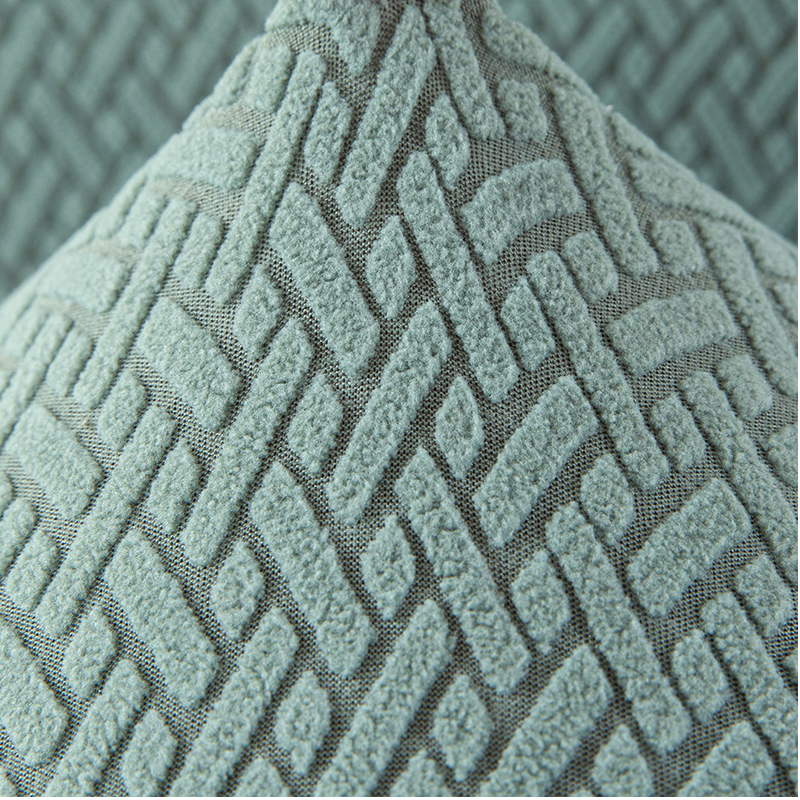 Long checkered jacquard chair cushion cover, solid color elastic chair cover, household dining chair cover