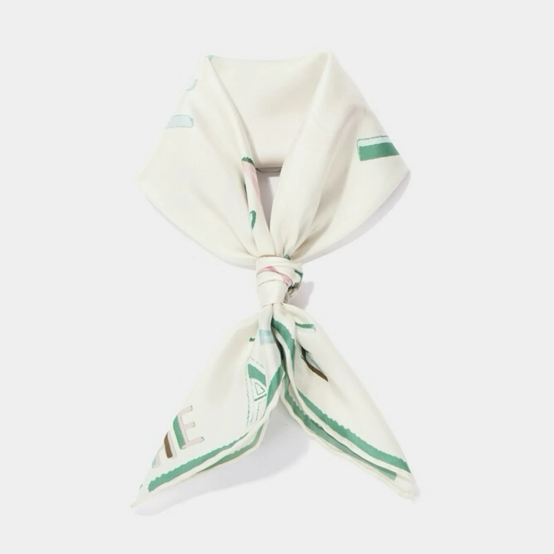 Lemon Cheese Early Autumn Color Colion Letter Pattern Printed Women's Silk Scarf Accory Decorative Long Rectangle ape
