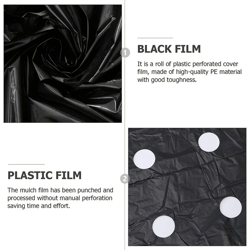 Wachsen Sie Ihr Gemüse mit unserem hochwertigen MulchFilm aus schwarzem Kunststoff – perfekt für Gewächshäuser und Pflanzenschutz!