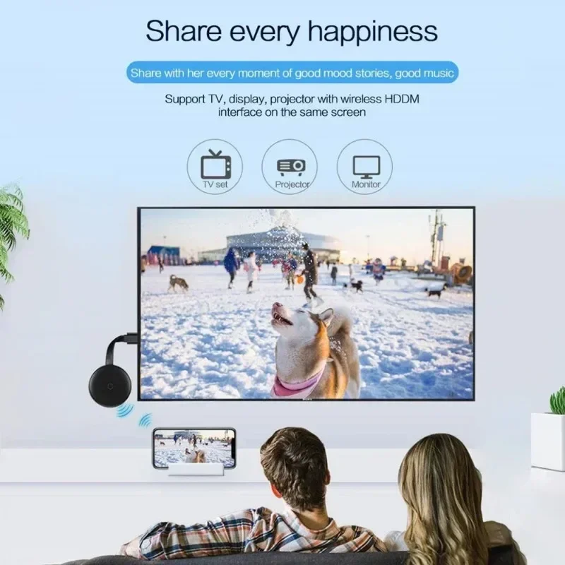 5G/2.4G Screen Projector Mobile Phone Connected to TV Wireless HDMI-Compatible Computer Monitor 4K HD HDMI Media Player