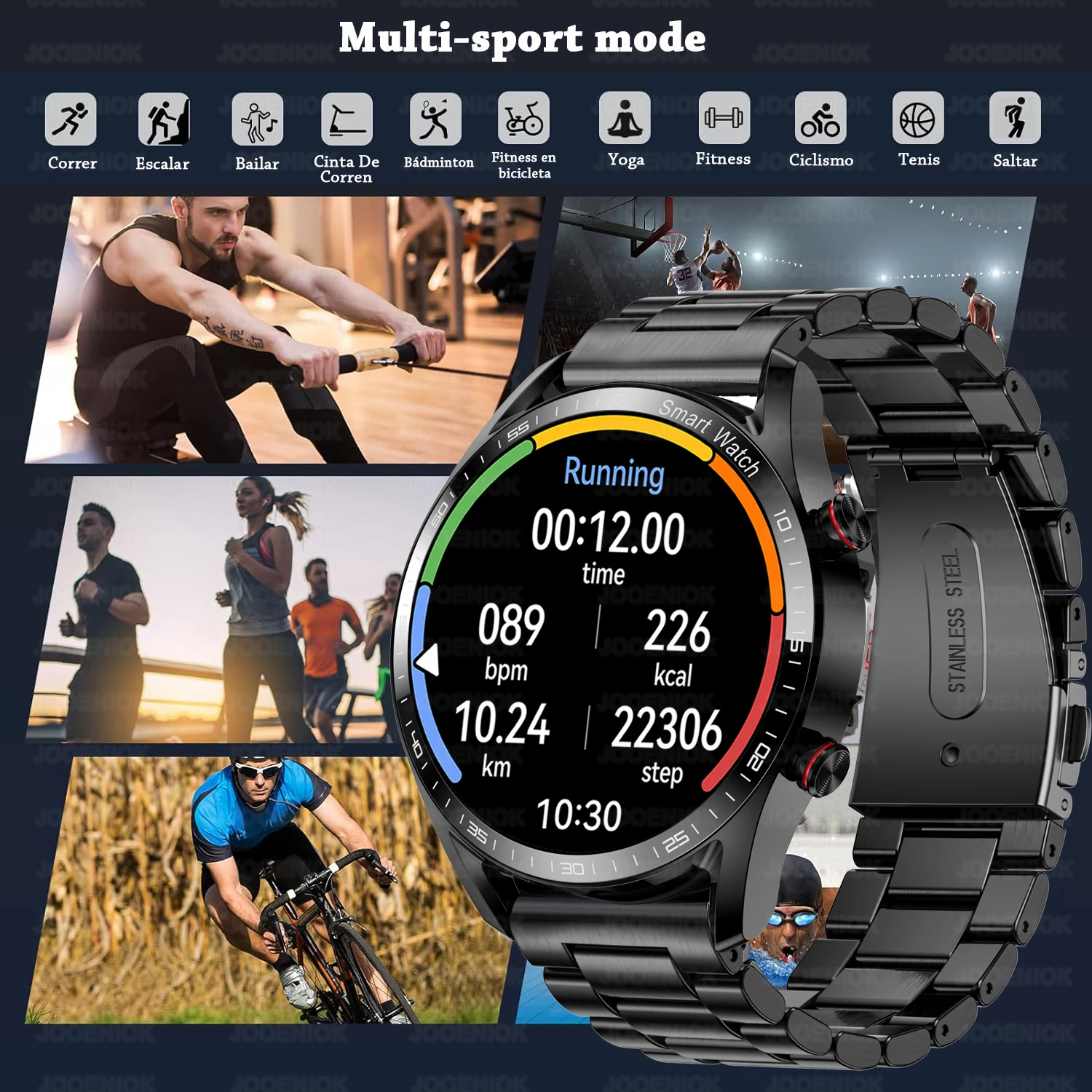 ChiBear Novo 1.53 polegadas Bluetooth Chamada Relógio Inteligente Homens Modo Multi-Sport Freqüência Cardíaca Monitoramento de Saúde À Prova D 'Água Negócios Smartwatch