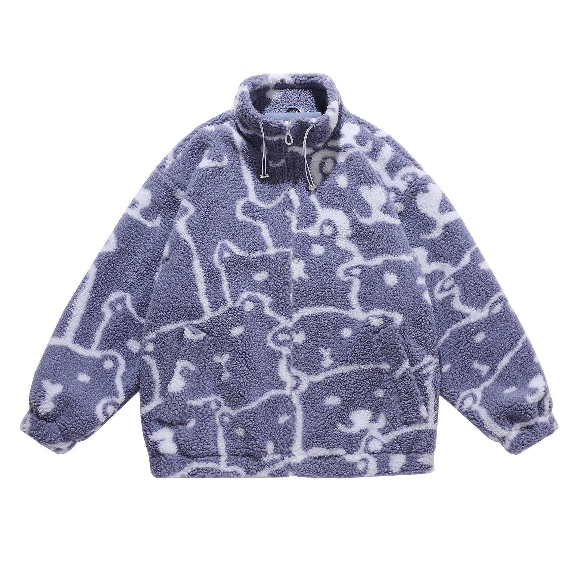 メンズラムズジャケット,冬の新作コレクション,ストリートウェア,原宿,厚手のフリース,M-XXL