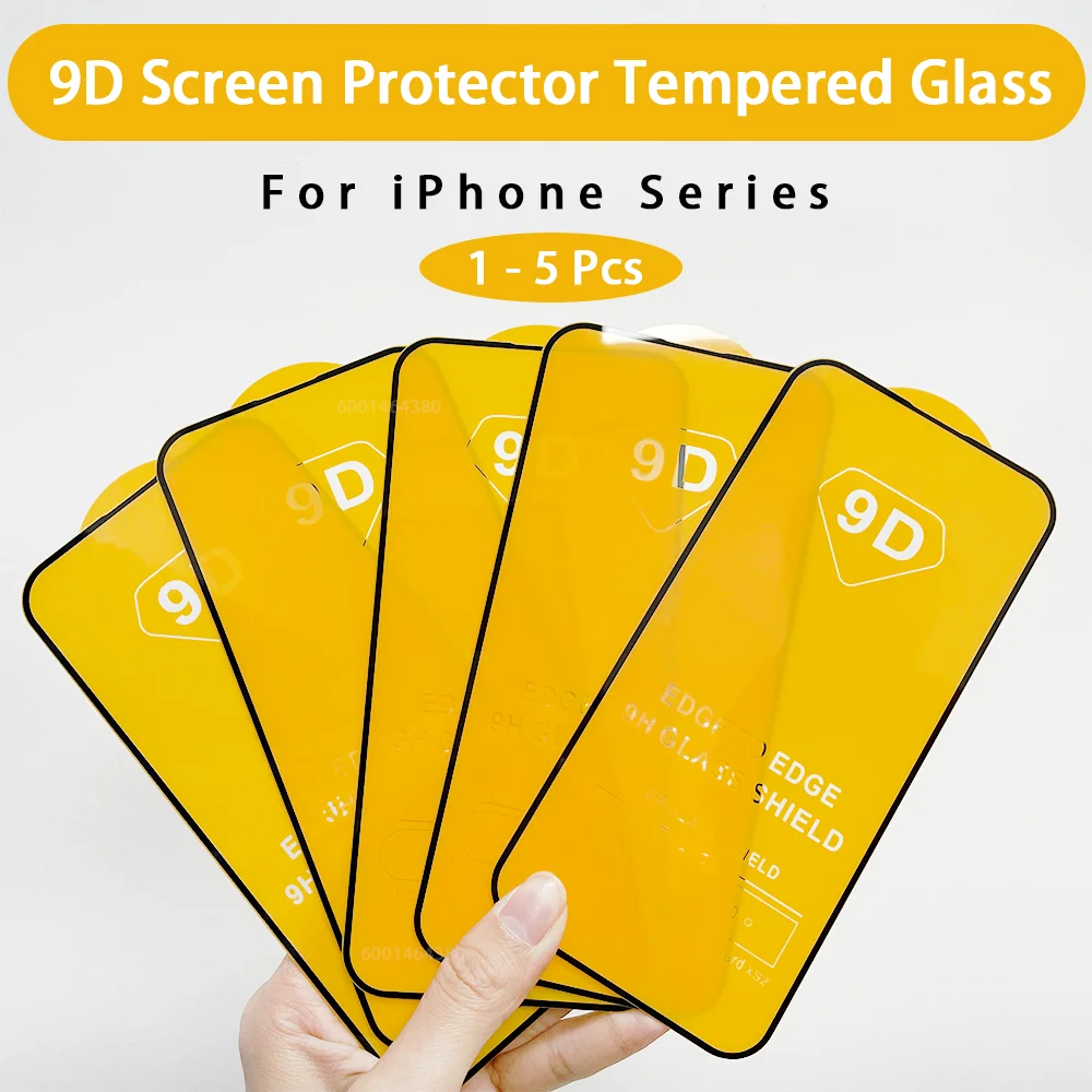 1–5 Stück 9D Displayschutzfolie aus gehärtetem Glas für iPhone Serie 17 Air 17 Pro 16 Plus 14 13 15 12 11 Pro Max Schutzglas