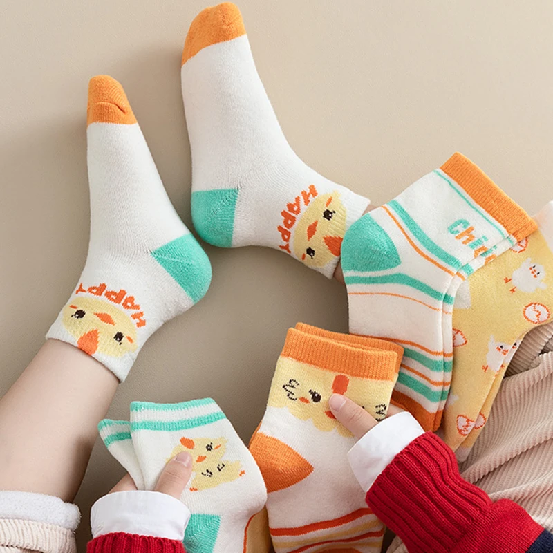 5 pares de calcetines para niños con estampado animal, cómodos, transpirables, informales, suaves, calcetines finos para niños