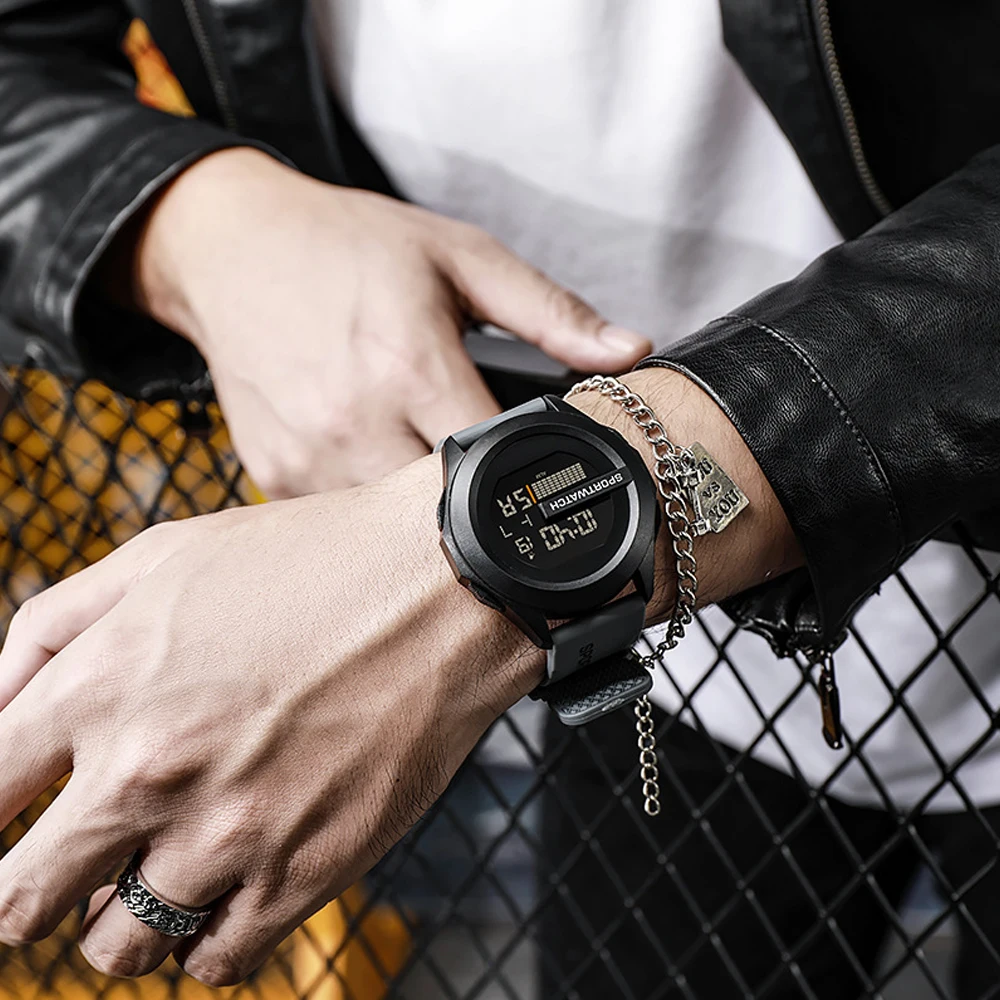 Reloj deportivo para hombre, reloj de pulsera Digital, cronómetro luminoso con fecha y semana, reloj militar resistente al agua para hombre, reloj electrónico, nuevo