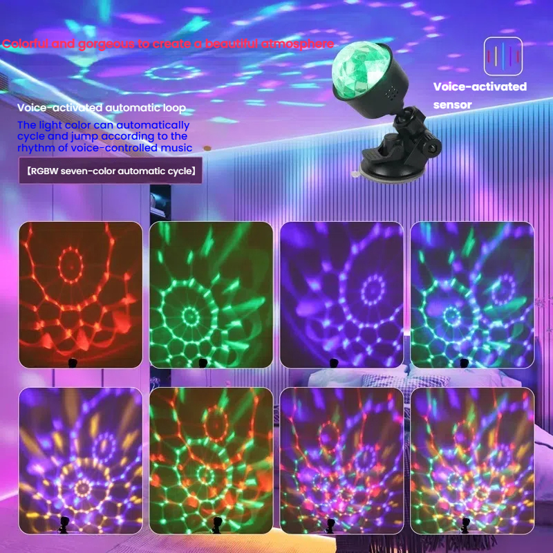 Girar multicolorido usb projetor luz noturna para casa quarto festa decoração discoteca luz crianças quarto decoração festa de natal