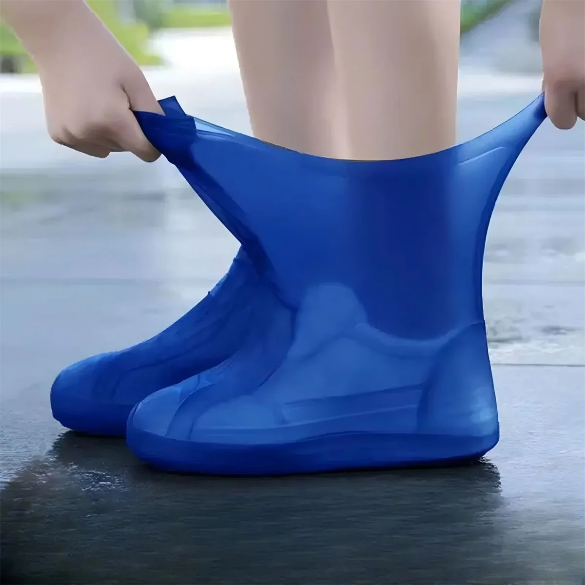 1 คู่ยาง Rain BOOT Overshoes สําหรับกลางแจ้ง,ซิลิโคนกันน้ํารองเท้า,วันฝนตกรองเท้า,Reusable Non-SLIP Rain
