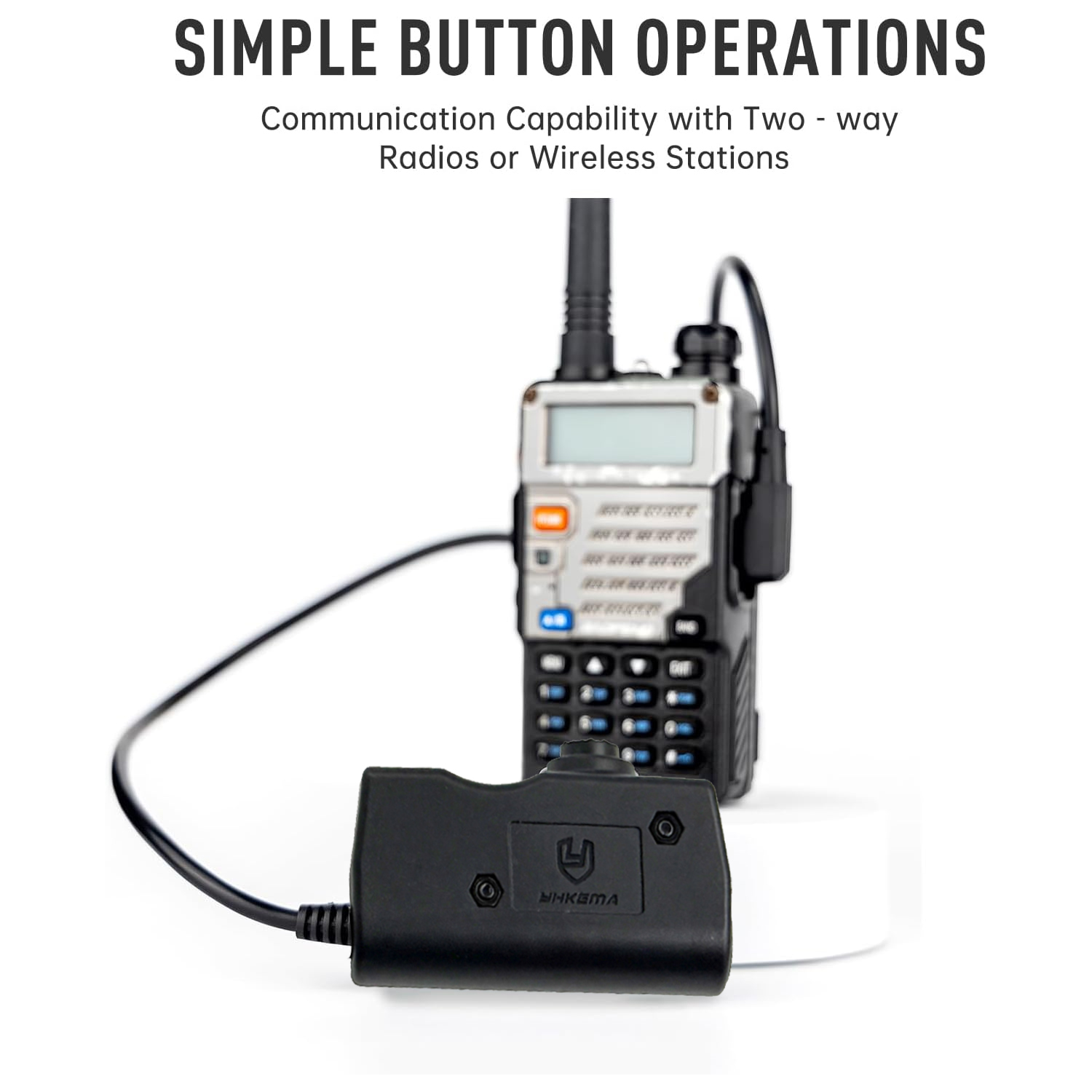 Тактический адаптер для гарнитуры PTT для Kenwood Baofeng UV-5R UV-5RE Plus BF-888S Walkie Talkie Ham Radio