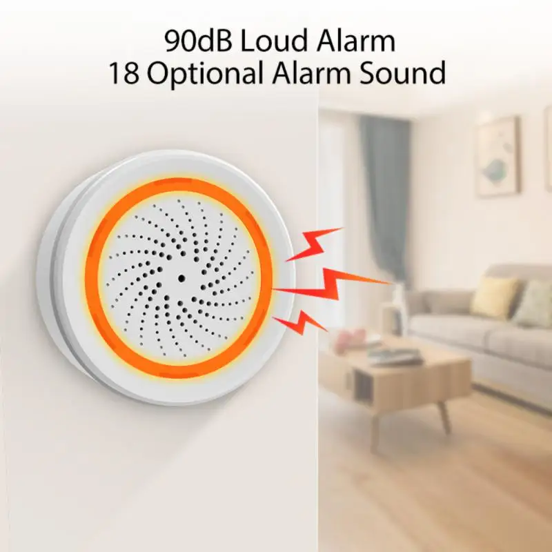 NEO Tuya Zigbee Âm Thanh Ánh Sáng Cảm Biến Gắn Trong 90DB Còi Hú Báo Động Cuộc Sống Thông Minh Ứng Dụng Điều Khiển Từ Xa Nhà Bảo Vệ An Ninh đầu Báo