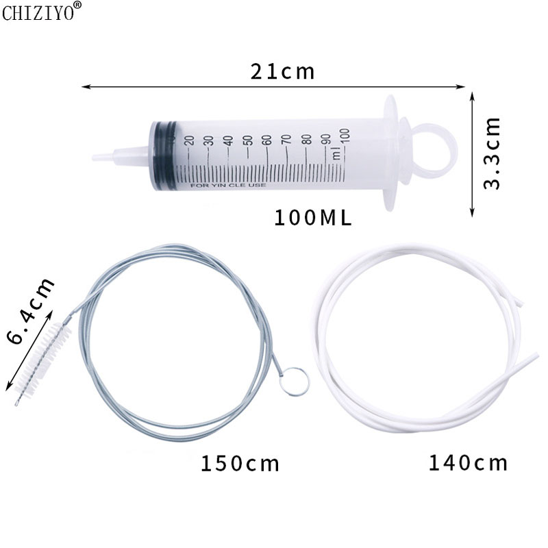 Cepillo de limpieza para parabrisas y puerta de techo solar de coche, orificio de drenaje bloqueado, orificio de drenaje para refrigerador, Kit de herramientas de limpieza desbloqueadora