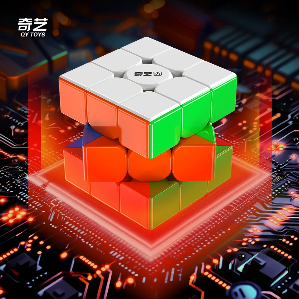 NEW Qiyi Warrior M UV 3X3 Magnetic Magic Speed Cube Stickerless Fidget Toys  Qiyi Warrior UV Cubo Magico Puzzle