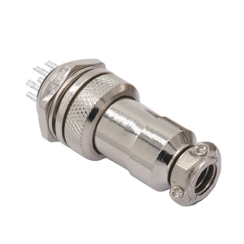 GX20 Connector 2/3/4/5/6/7/8/9/10/12/14 Pin 5A-10A โลหะ Locknut สําหรับอุตสาหกรรมอุปกรณ์โลหะ Locknut สําหรับอุตสาหกรรมอุปกรณ์
