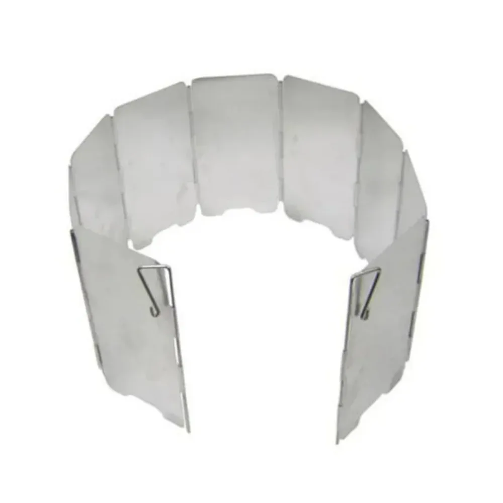 9-platten faltbare Gasherd-Windschutzscheibe, Outdoor-Camping, Kochbrenner, winddichter Bildschirm, Aluminiumlegierung, Outdoor-Herd-Windschutz
