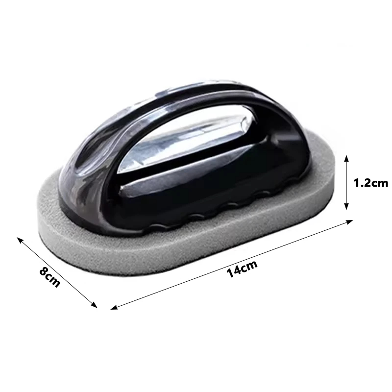 Reusable Emery Sponge Brush Multi-use Magic Abrasive Kitchen Pot Brush With Handle Washable for Kitchen Rust Stain Remover