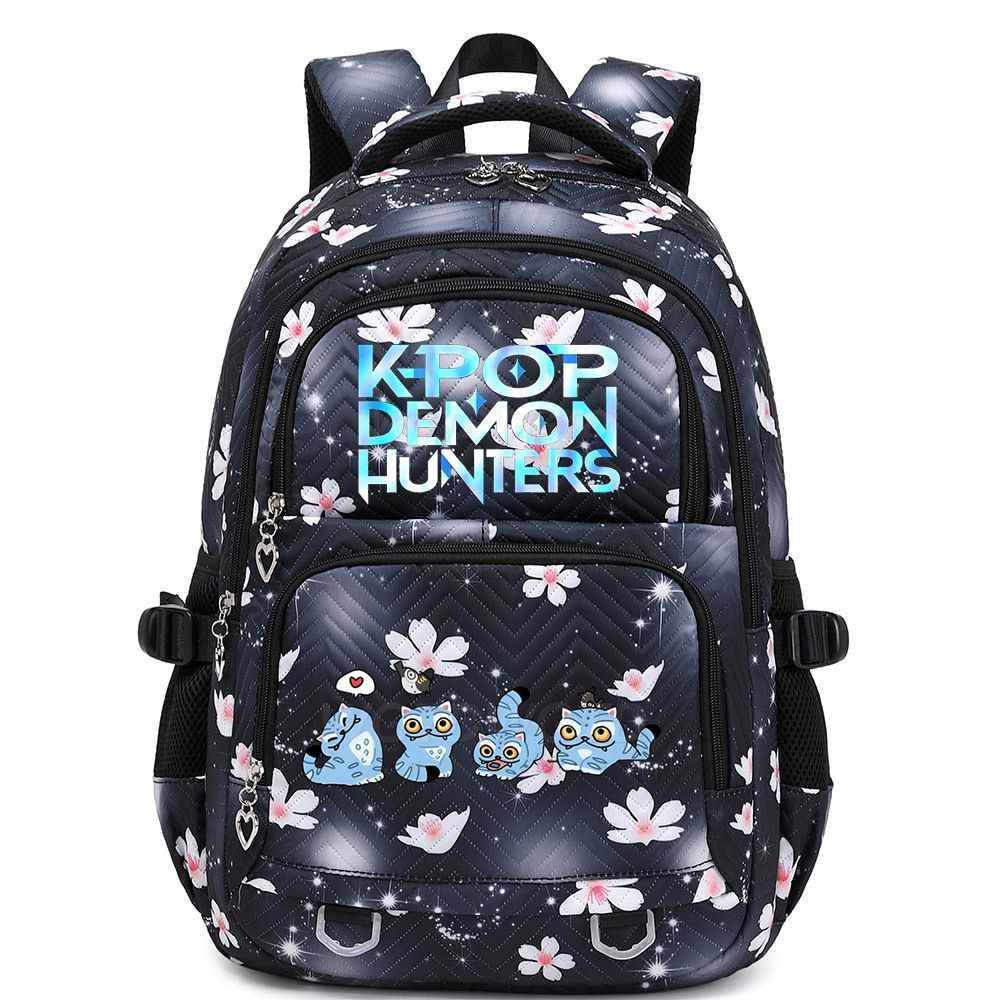 Mochila KPop Demon Hunters con estampado de gato Derpy, bolso escolar de dibujos animados de alta calidad, gran capacidad, mochilas de ocio para estudiantes para niños y niñas